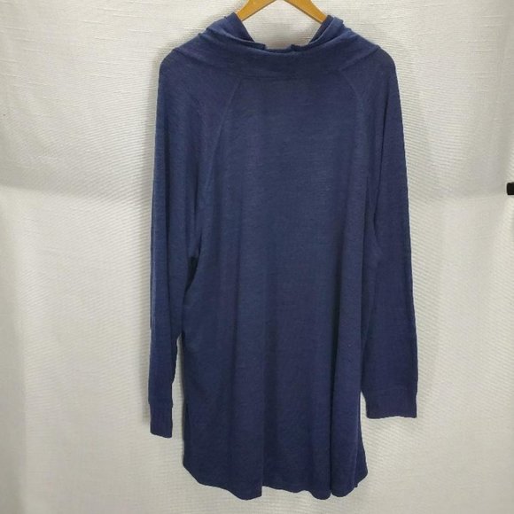 Torrid Tunic Sweatshirt Womens 4 (26) Blue Super Soft Plush Cowl Neck Raglan - Picture 7 of 12